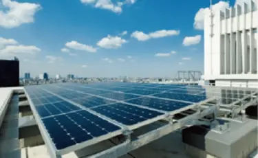 新築賃貸マンション(ザ・パークハビオ)のソーラーパネル